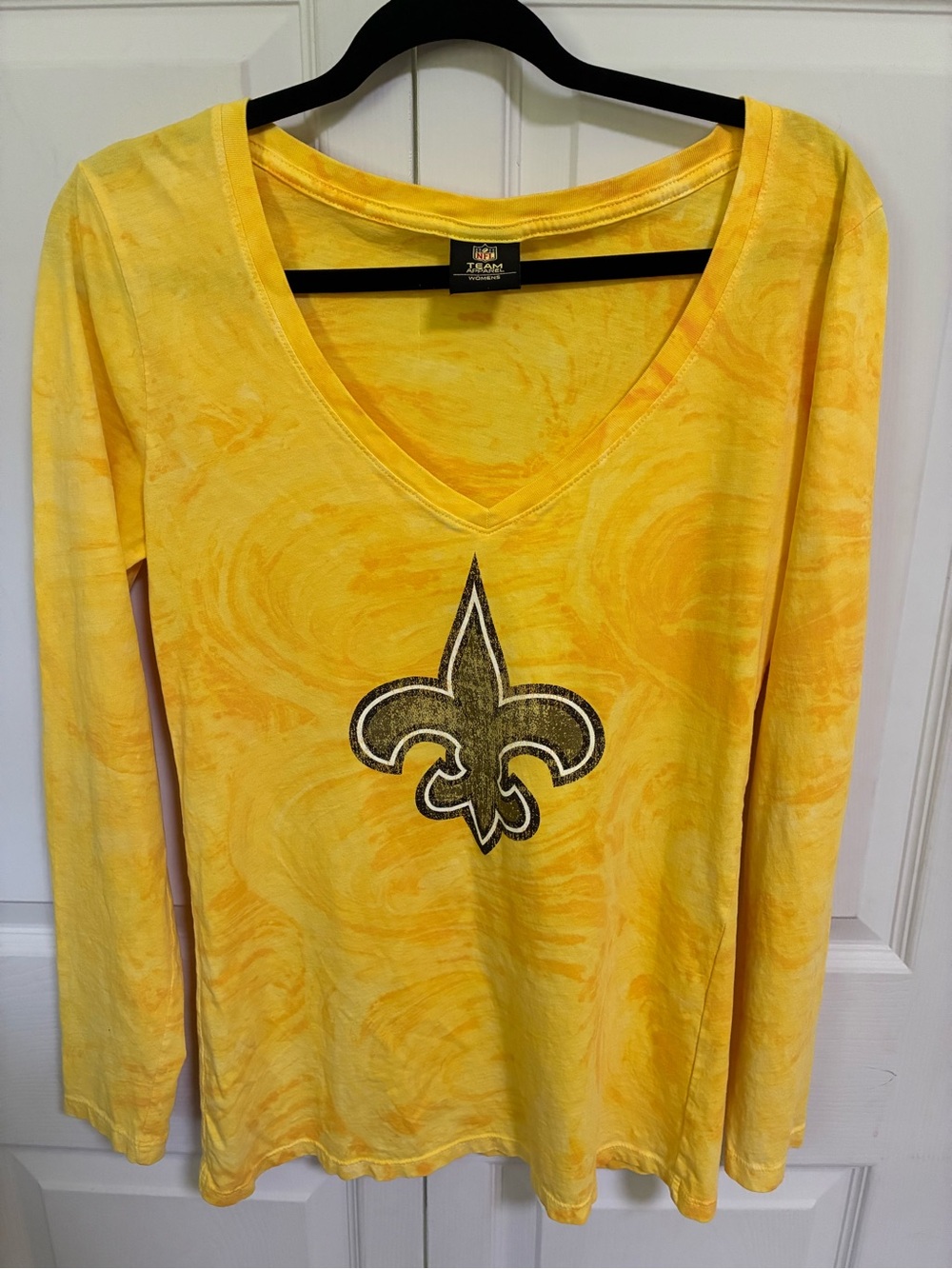NFL Team Apparel New Orleans Saints Gold Long Sleeve V-Neck